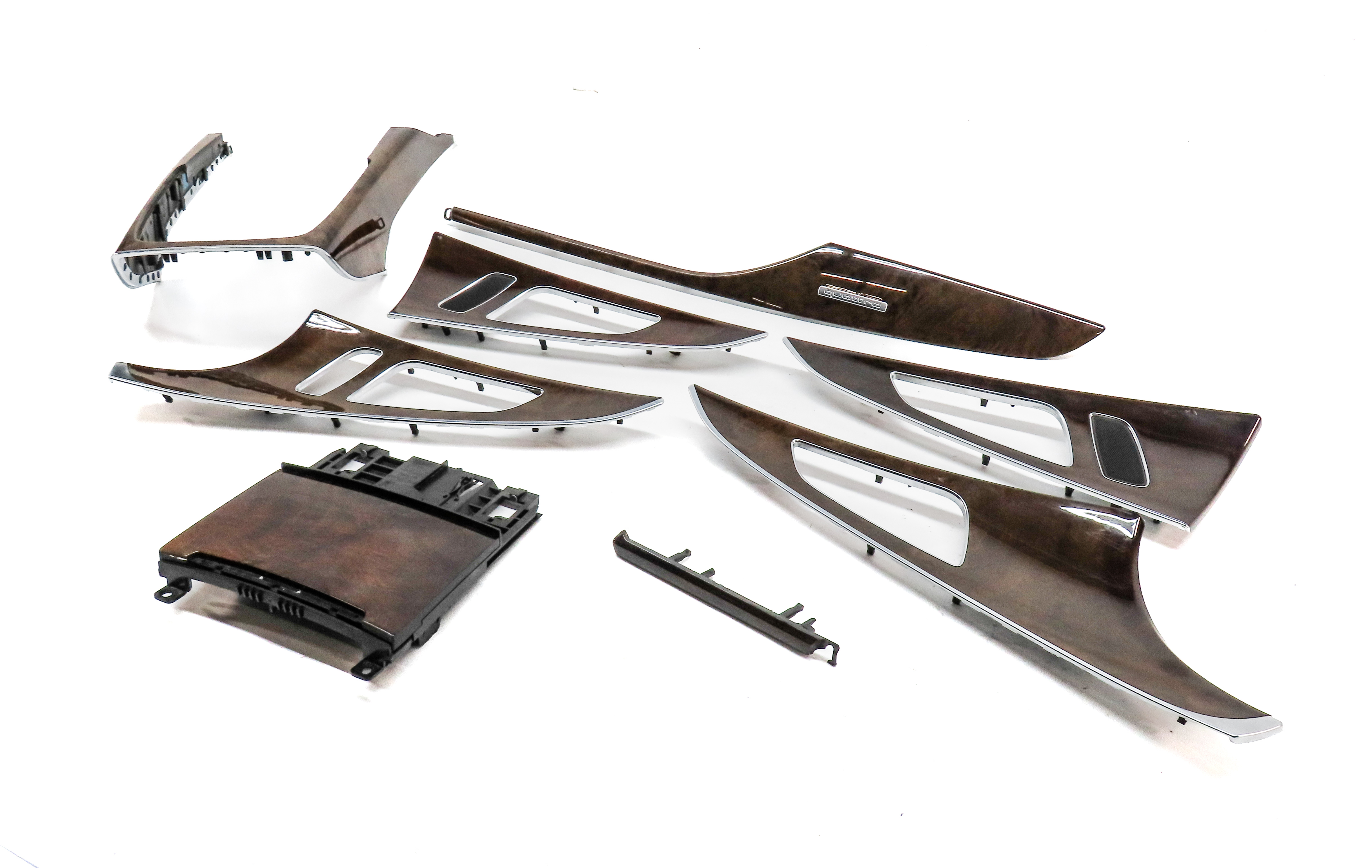 13 AUDI A6 (C7) INTERIOR DASH FRONT/REAR DOOR CENTER CONSOLE TRIM SET/8 (Walnut) — exact item pictured